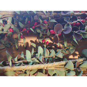 Transpac Foam Bright Berry Garland Green & Red 60" NEW NIB